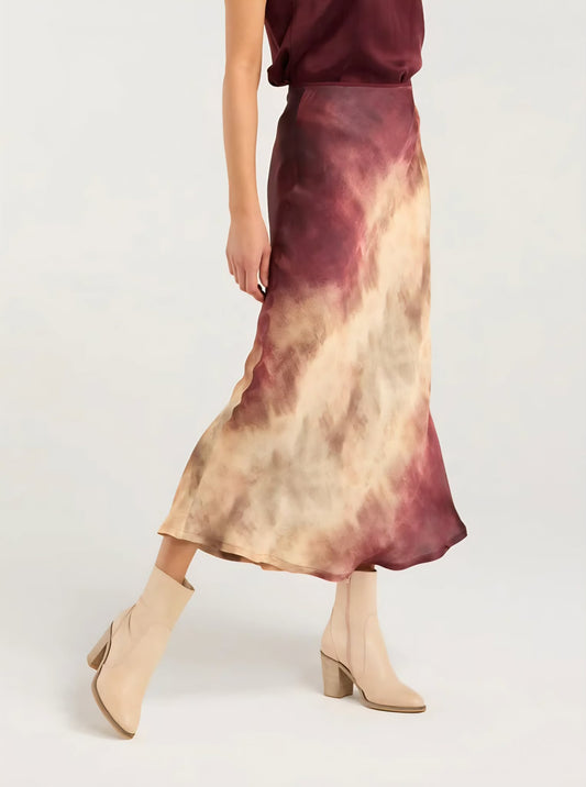 BLACKSTONE Violet Ombre Bias Midi Skirt