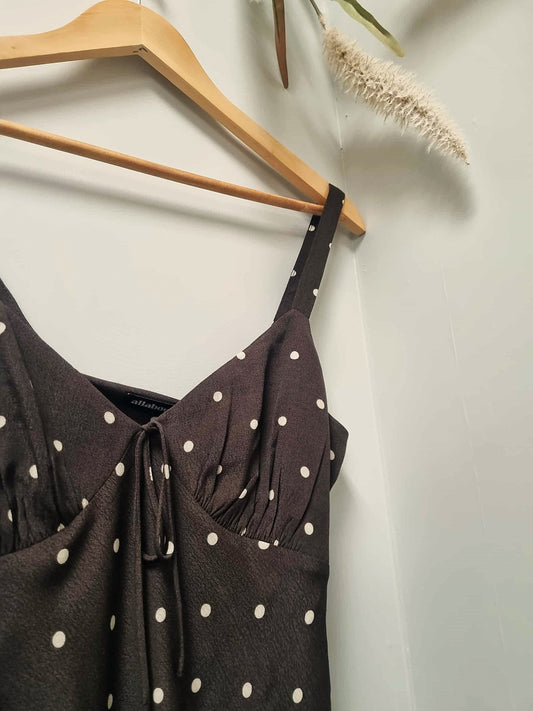 ALL ABOUT EVE Emelia Top Chocolate Polka Dot