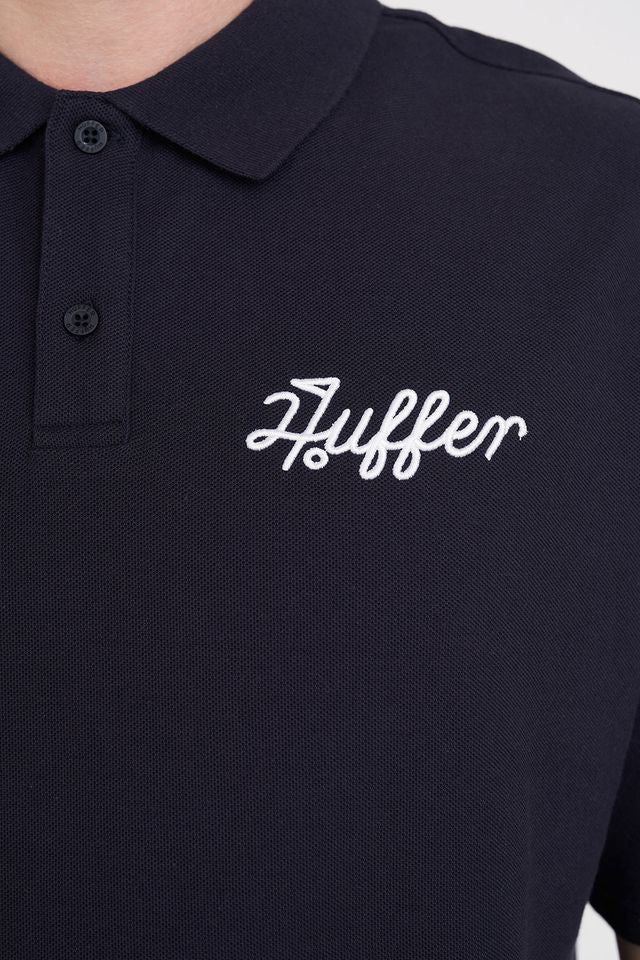 HUFFER Mens Par SS Tap That Polo Shirt Navy