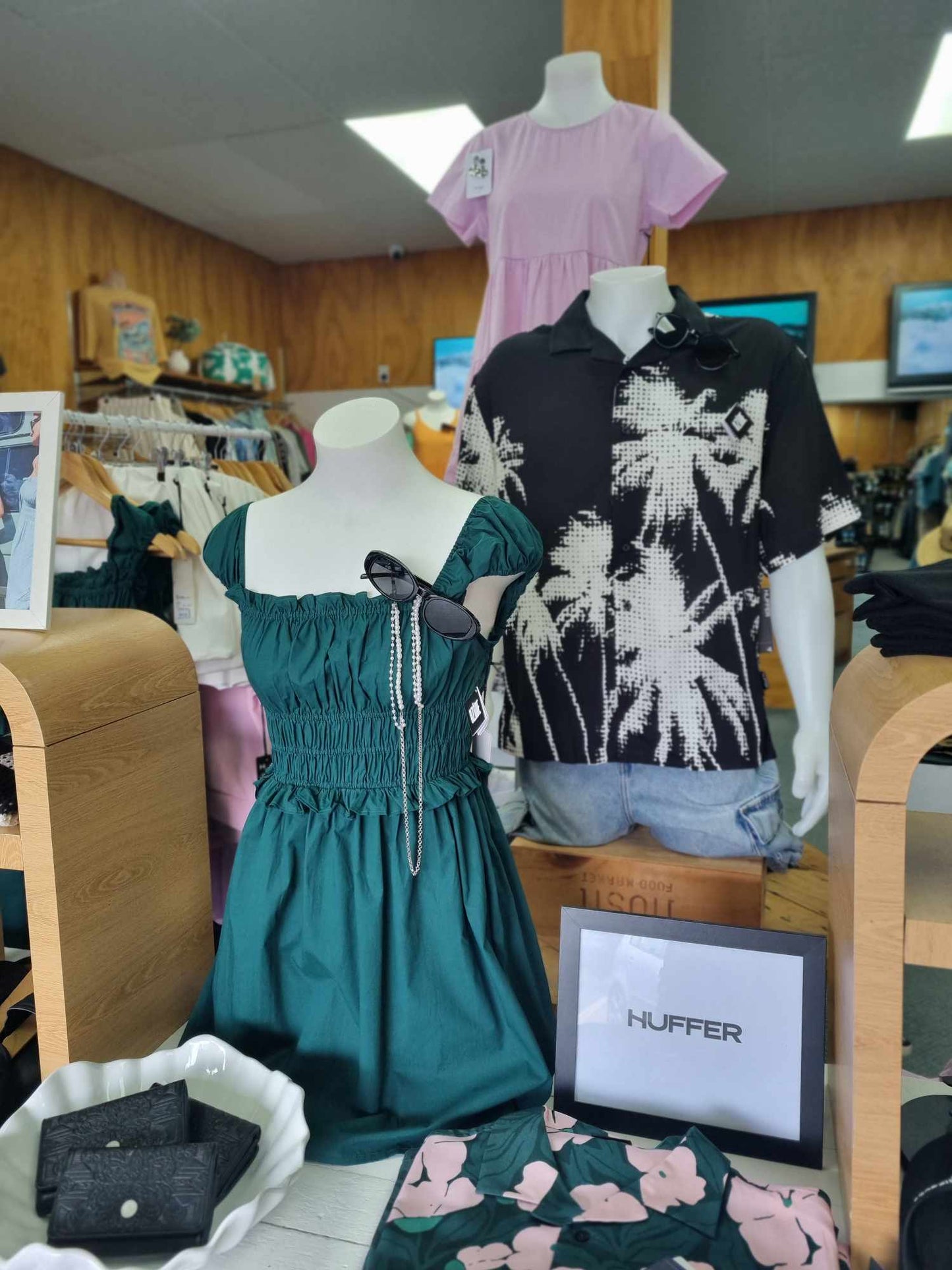 HUFFER Cruise Isla Mini Dress Jewel Green