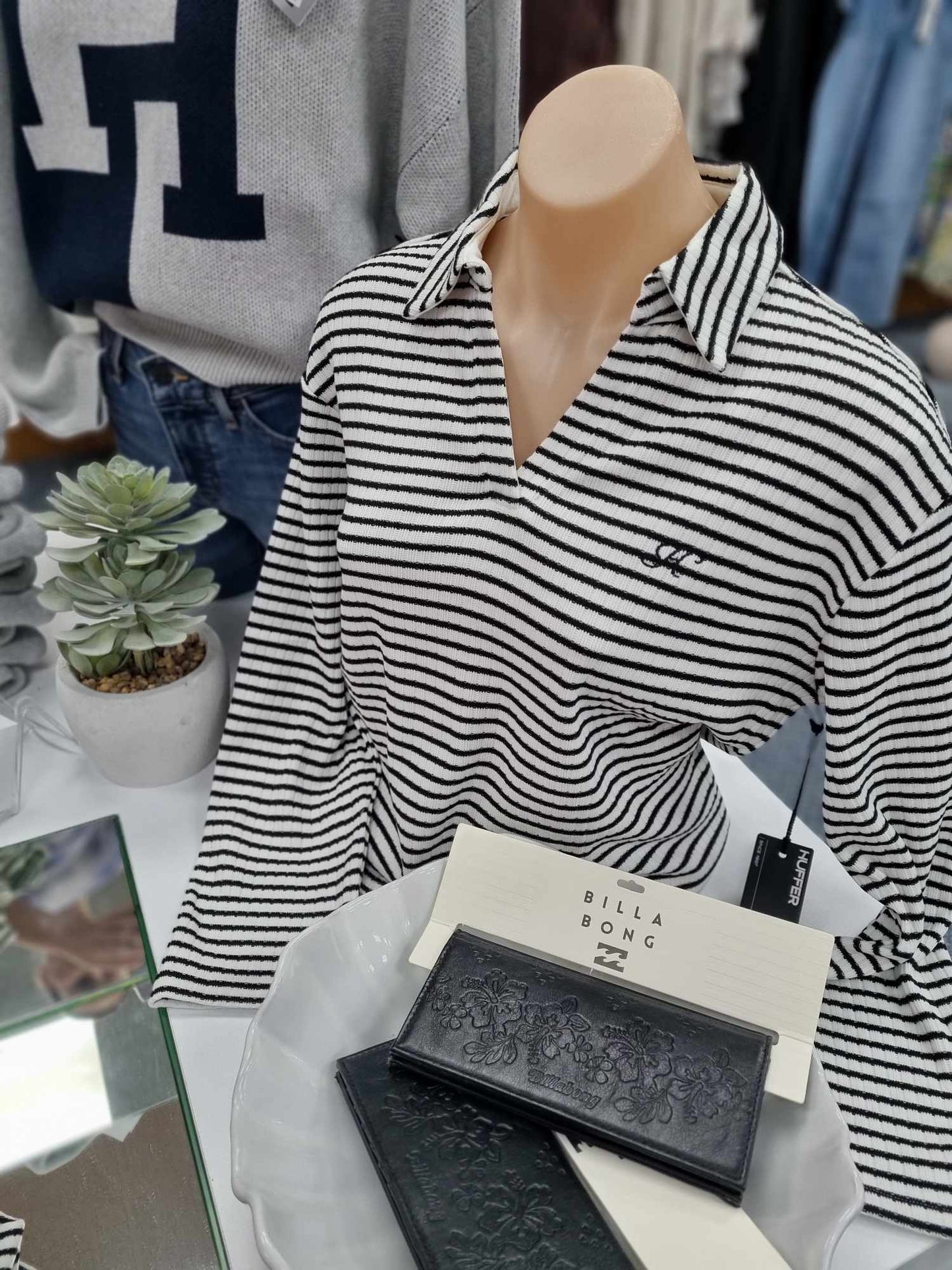 HUFFER Alfie Long Sleeve Stripe Polo