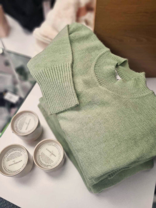 IVY + JACK Cloud Sage Funnel Knit