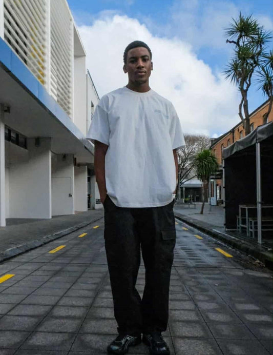 HUFFER Block Vert Tee Chalk