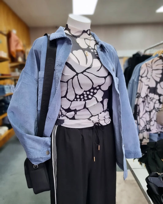 ALL ABOUT EVE Emma Cord Shacket Denim Blue