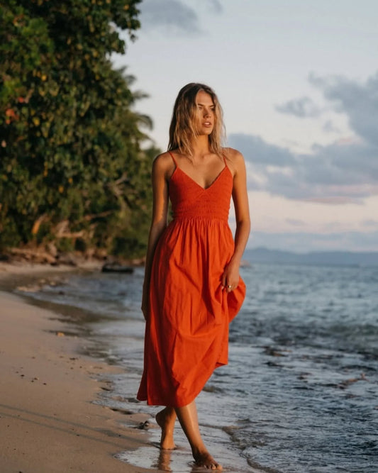 BILLABONG Such a Trip Midi Dress Red Aloha