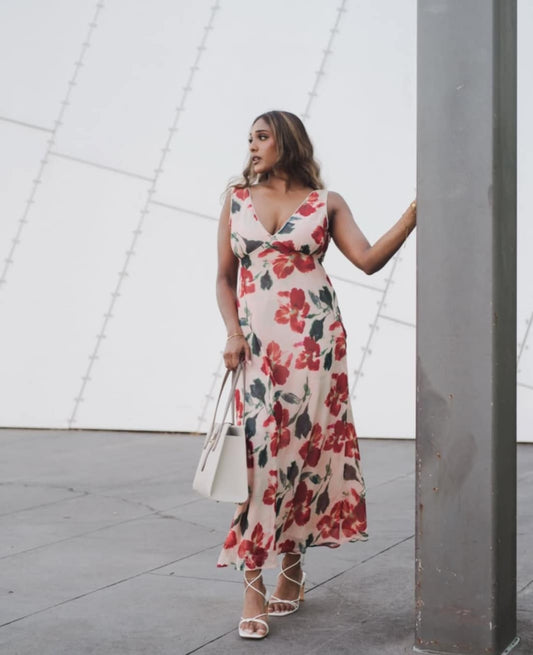 MINK PINK Arabella Floral Bias Midi Dress