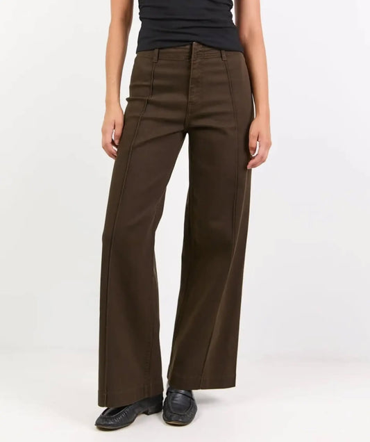 AMONG THE BRAVE Tune Chocolate Stretch Pintuck Jean Pant