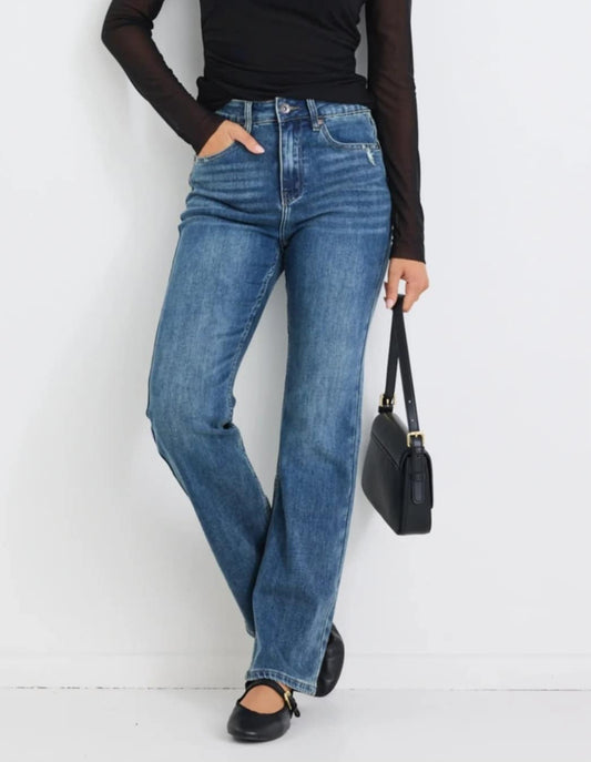 STORIES BE TOLD Farah Mid Blue High Rise Denim Jean