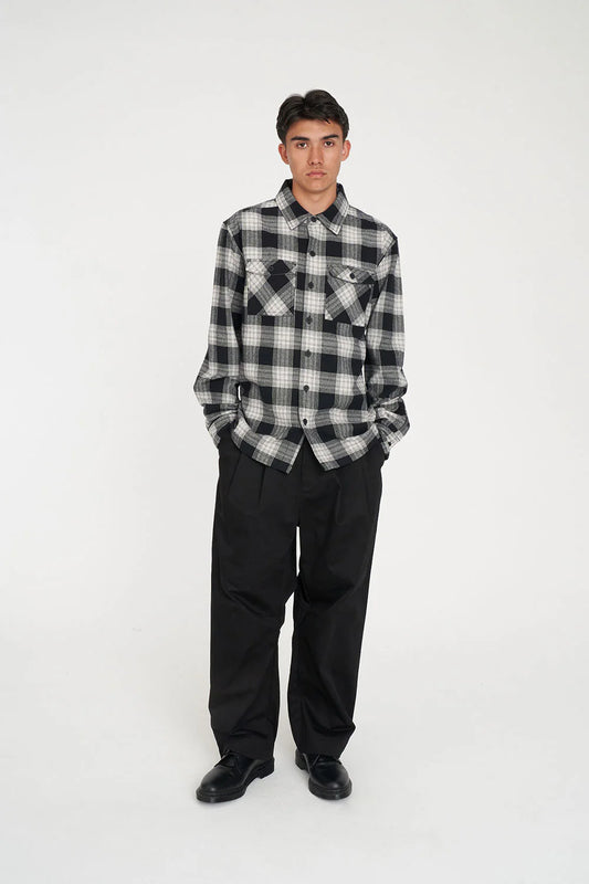 HUFFER 9 to 5 Check Shacket Moonrock check