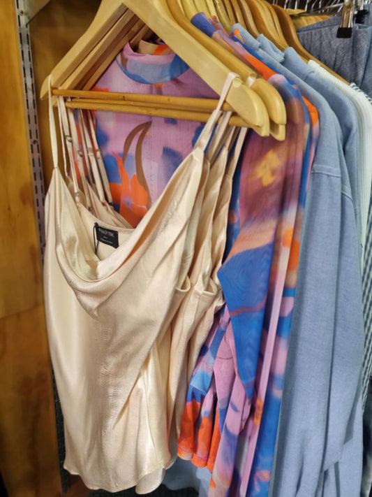 MINK PINK Biance Bias Cowl Neck Cami Champagne