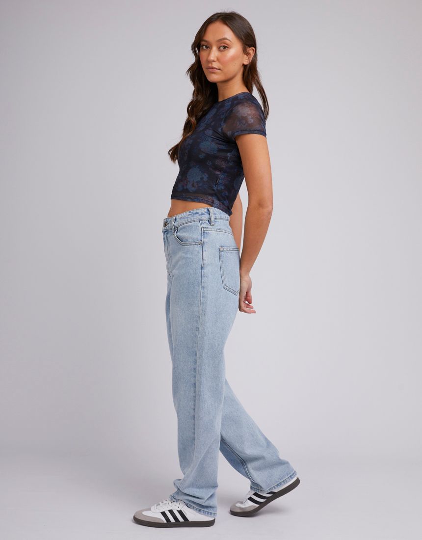 Silent Theory Ayda Top Blue Floral Print