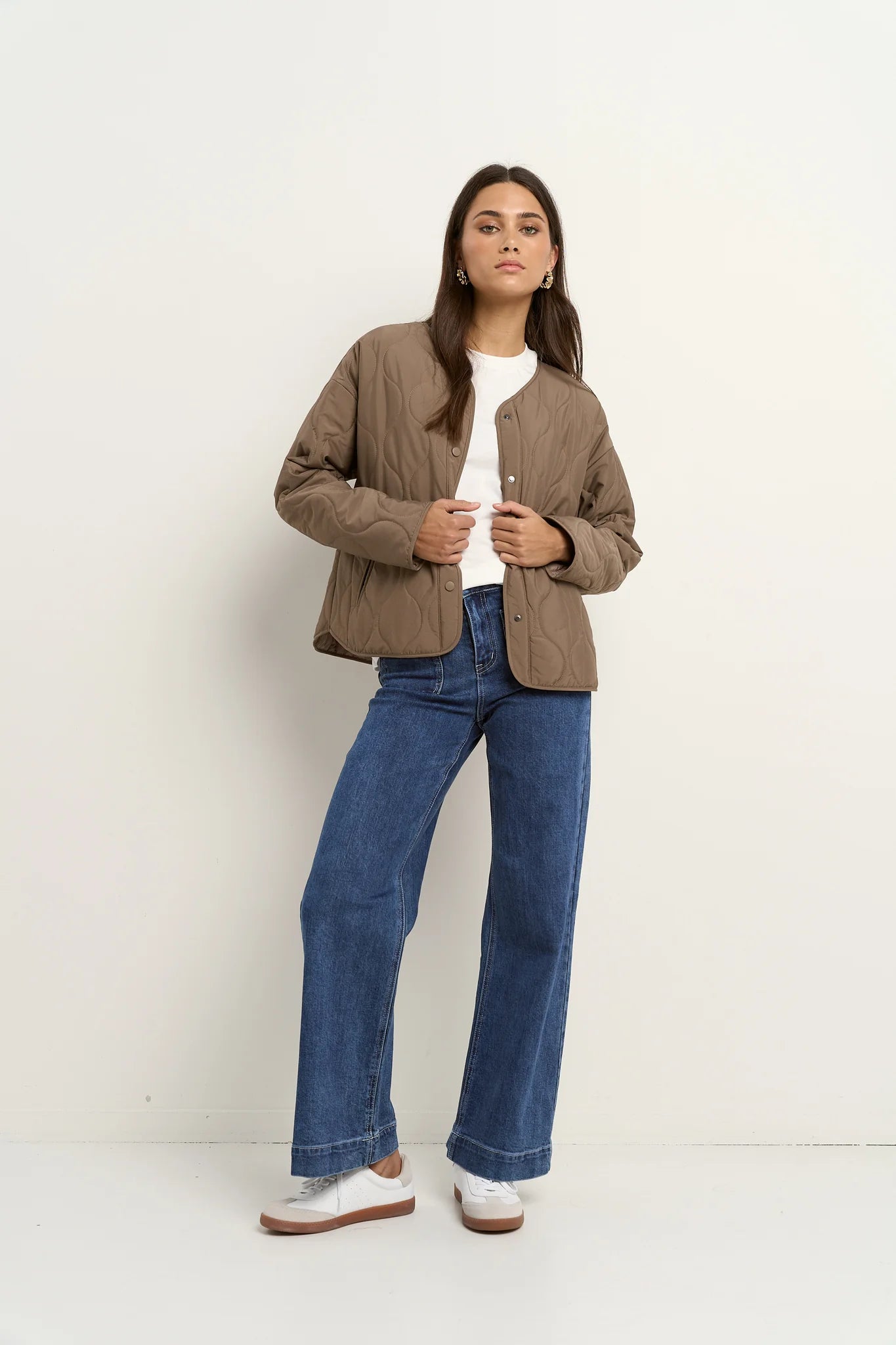 STORIES BE TOLD Apex Collarless Puffer Jacket Mocha