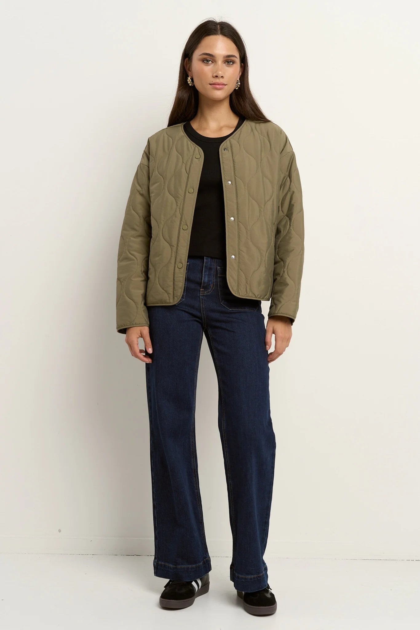 STORIES BE TOLD Apex Collarless Puffer Jacket Olive