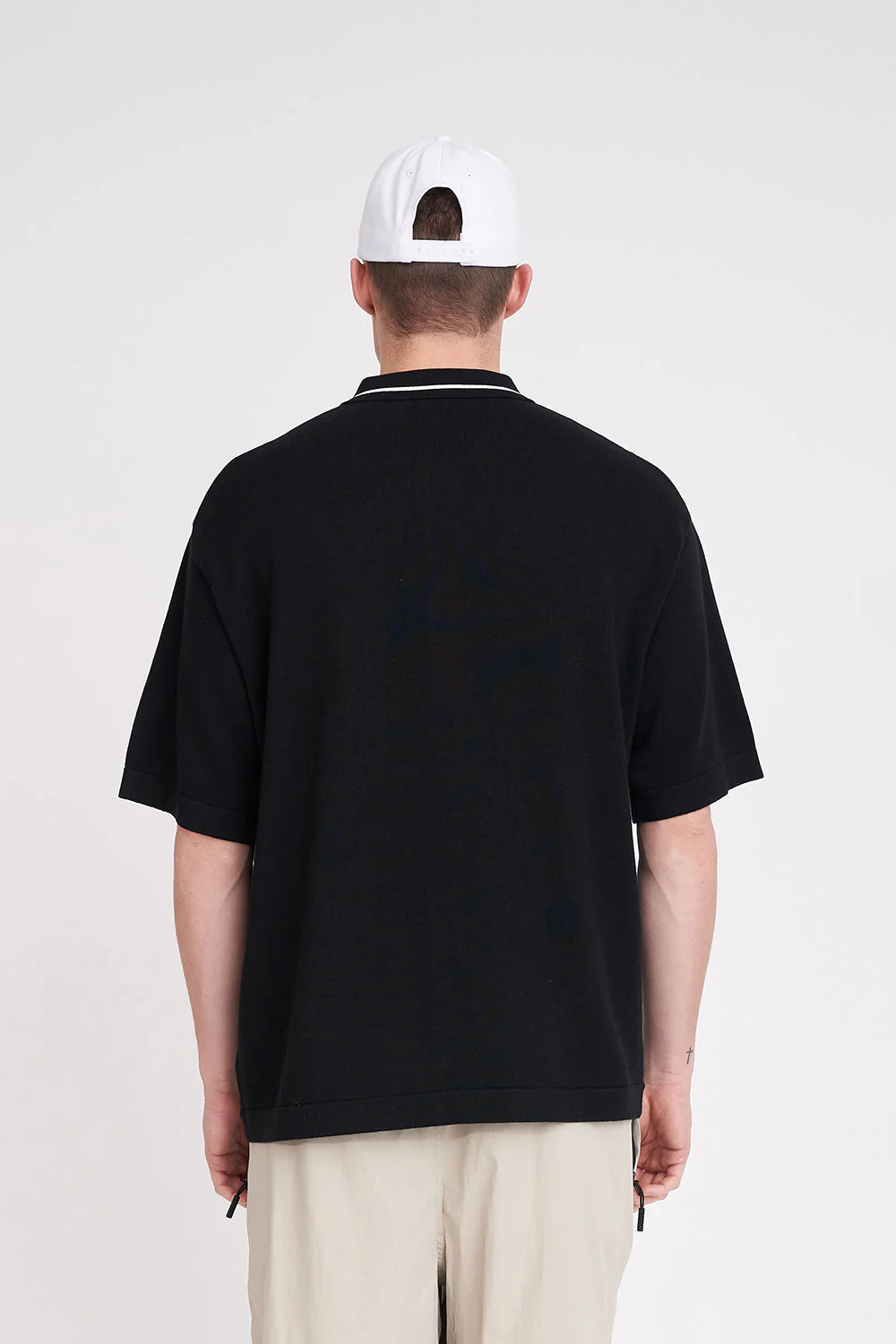 HUFFER GOLF Birdie Polo Knit Shirt Black