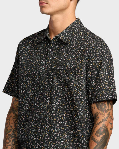 RVCA Botanical Short Sleeve Shirt Black Floral
