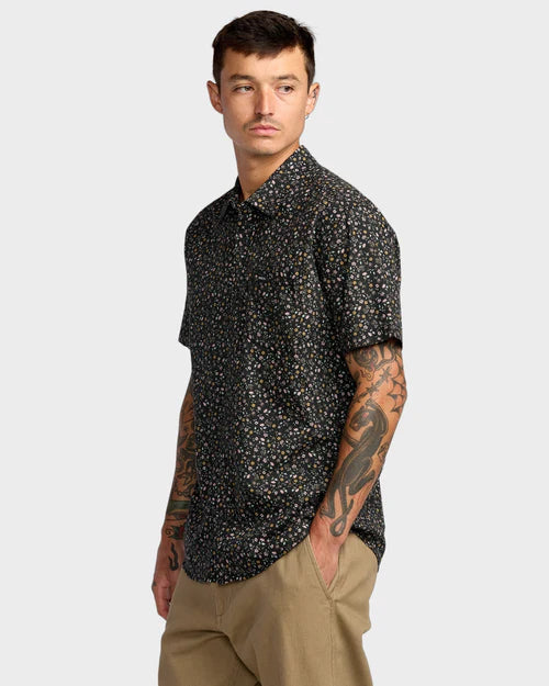 RVCA Botanical Short Sleeve Shirt Black Floral