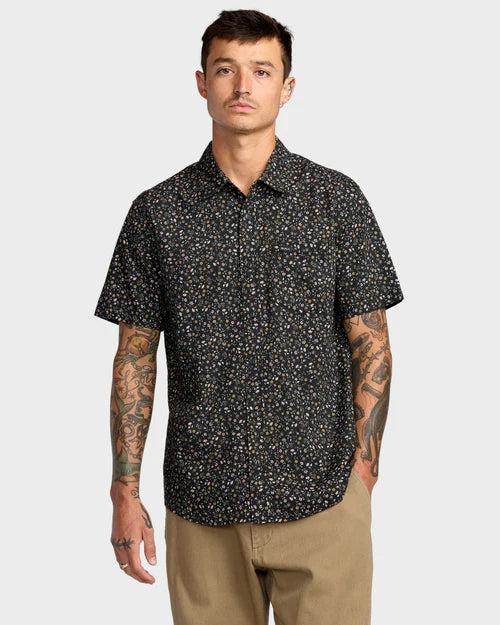 RVCA Botanical Short Sleeve Shirt Black Floral