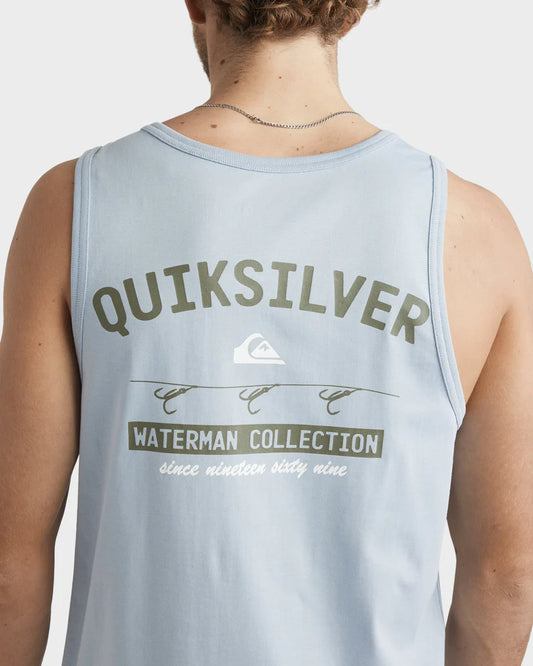 QUIKSILVER Cast Out Singlet Tank Ashley Blue