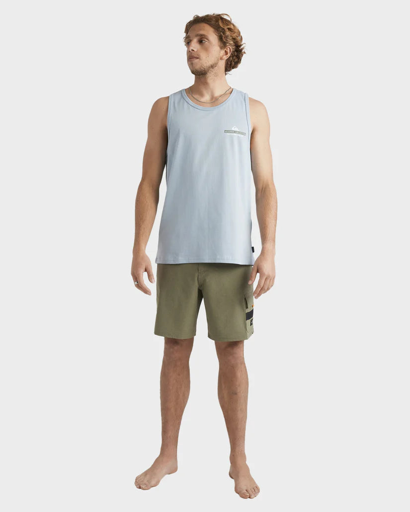 QUIKSILVER Cast Out Singlet Tank Ashley Blue