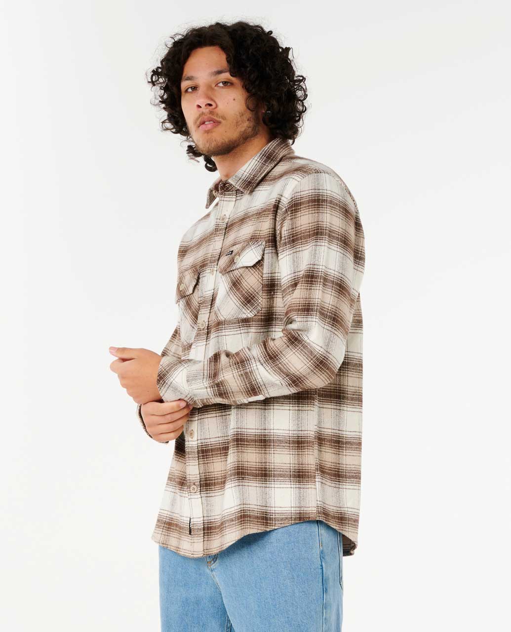 RIP CURL Count Flannel Shirt Coffee