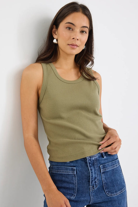 REUNION Cobble Rib Cutaway Tank Khaki