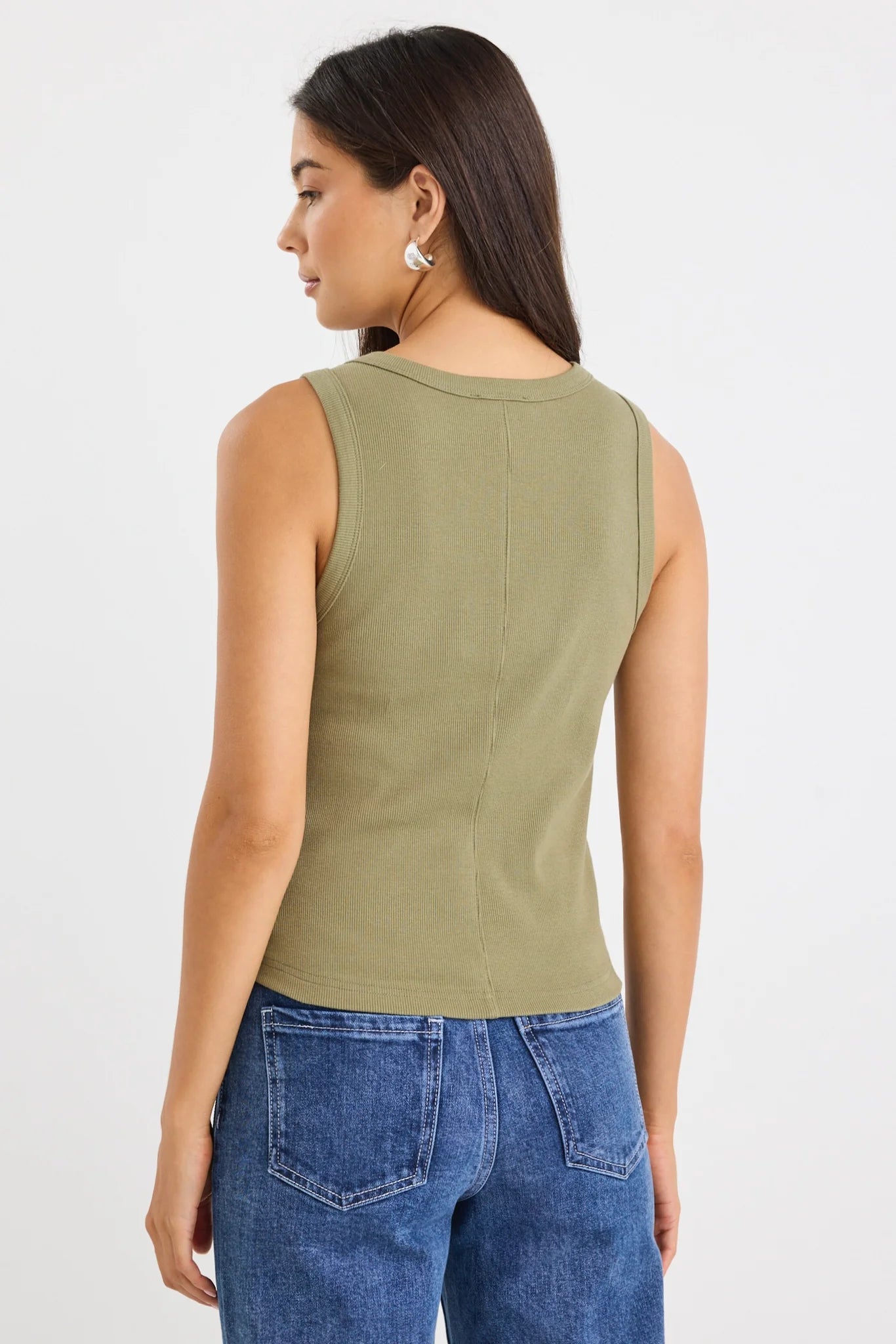REUNION Cobble Rib Cutaway Tank Khaki