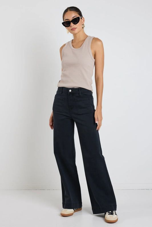 REUNION Cobble Rib Cutaway Tank Taupe