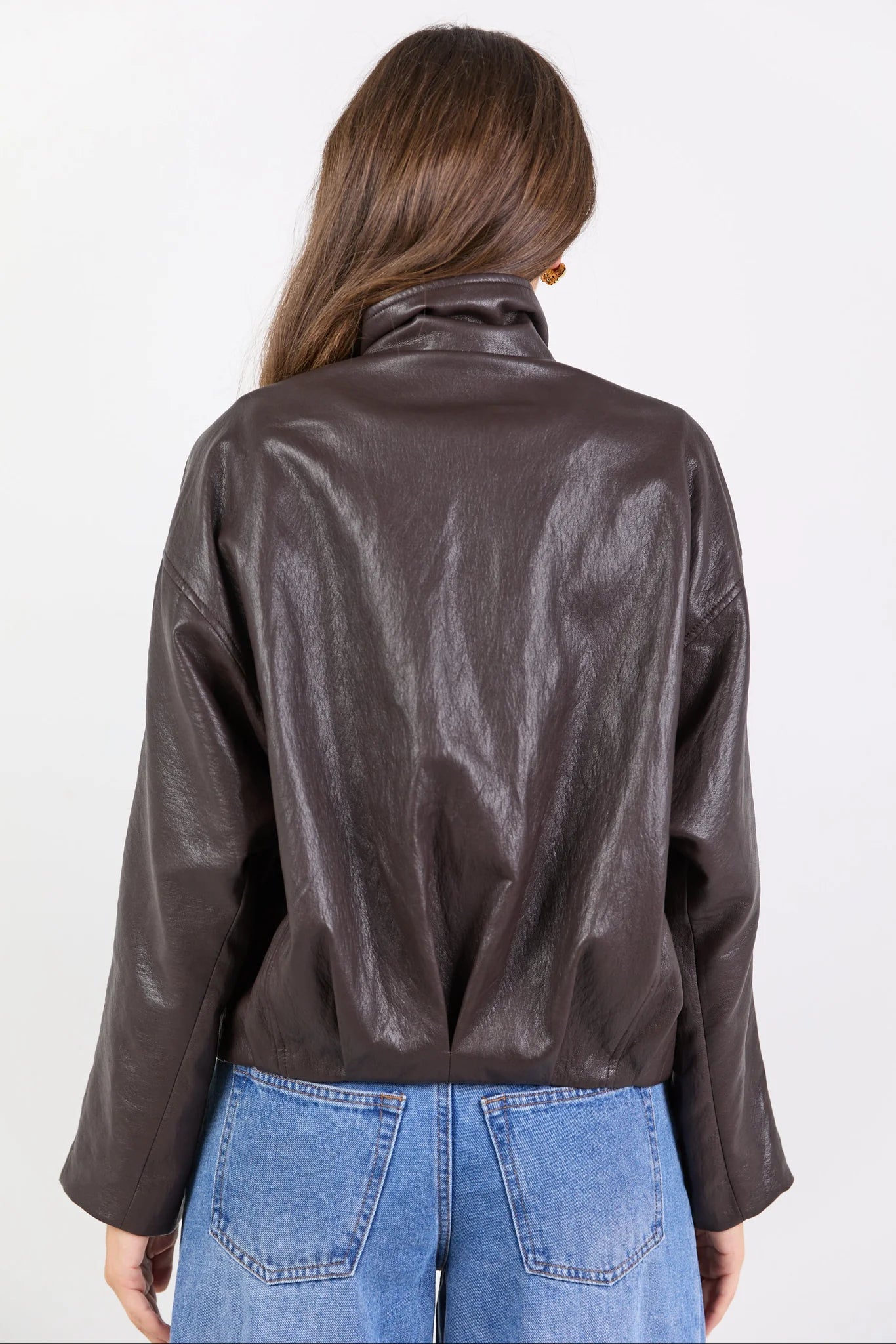 STORIES BE TOLD Ensemble Chocolate Faux Leather Jacket