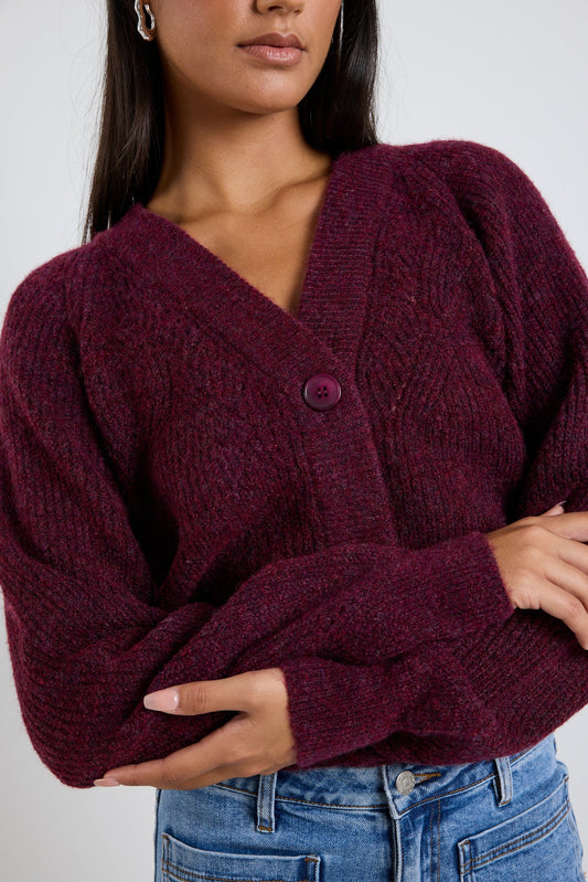STORIES BE TOLD Essence Cardigan Burgundy