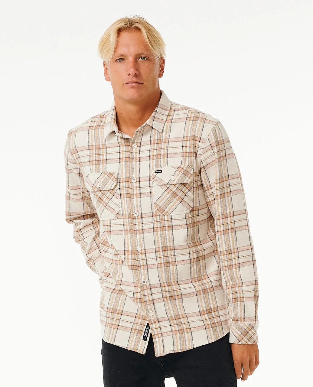 Rip Curl Griffin Flannel Long Sleeve Shirt Bone