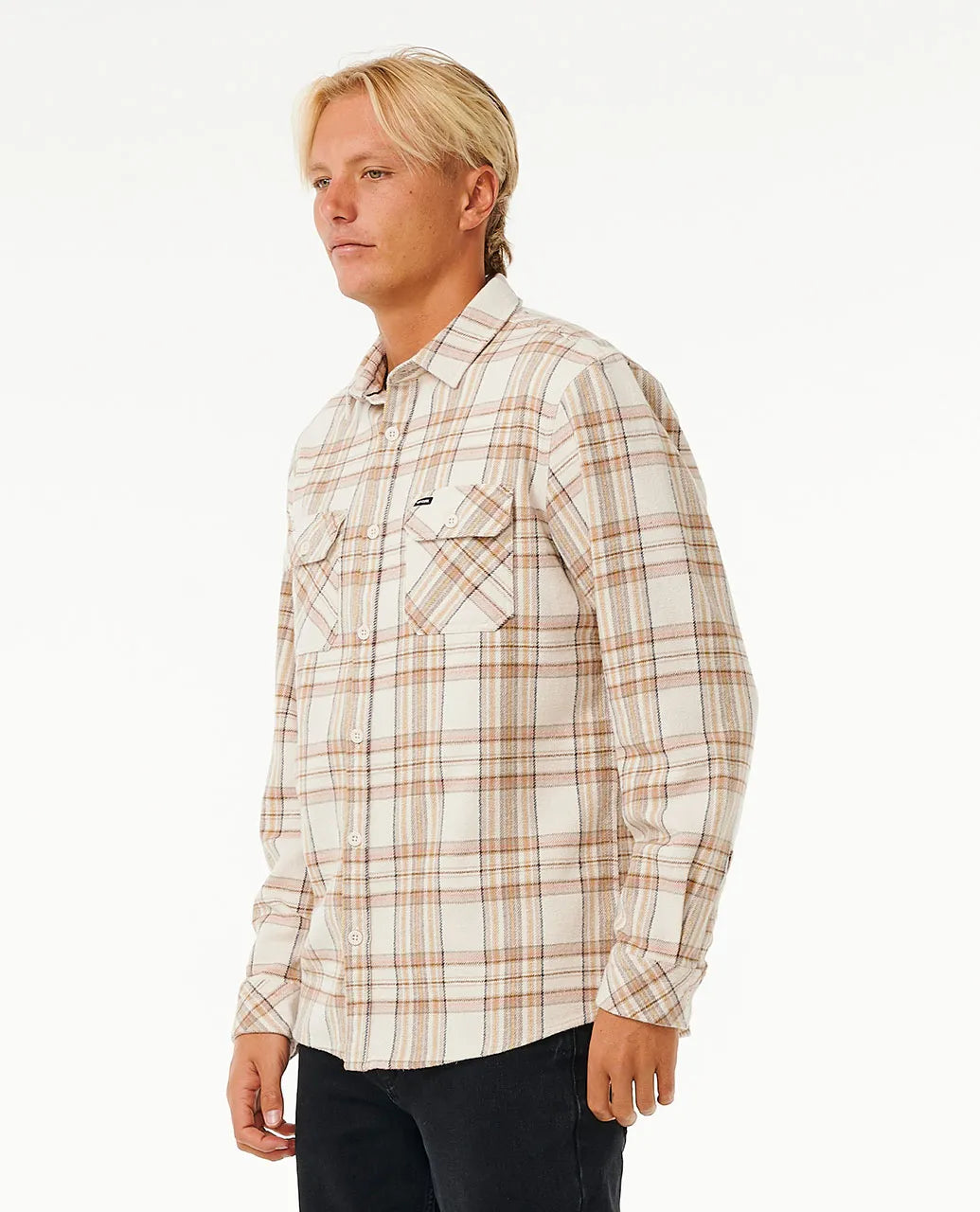 Rip Curl Griffin Flannel Long Sleeve Shirt Bone