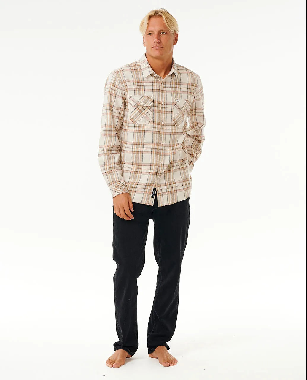 Rip Curl Griffin Flannel Long Sleeve Shirt Bone