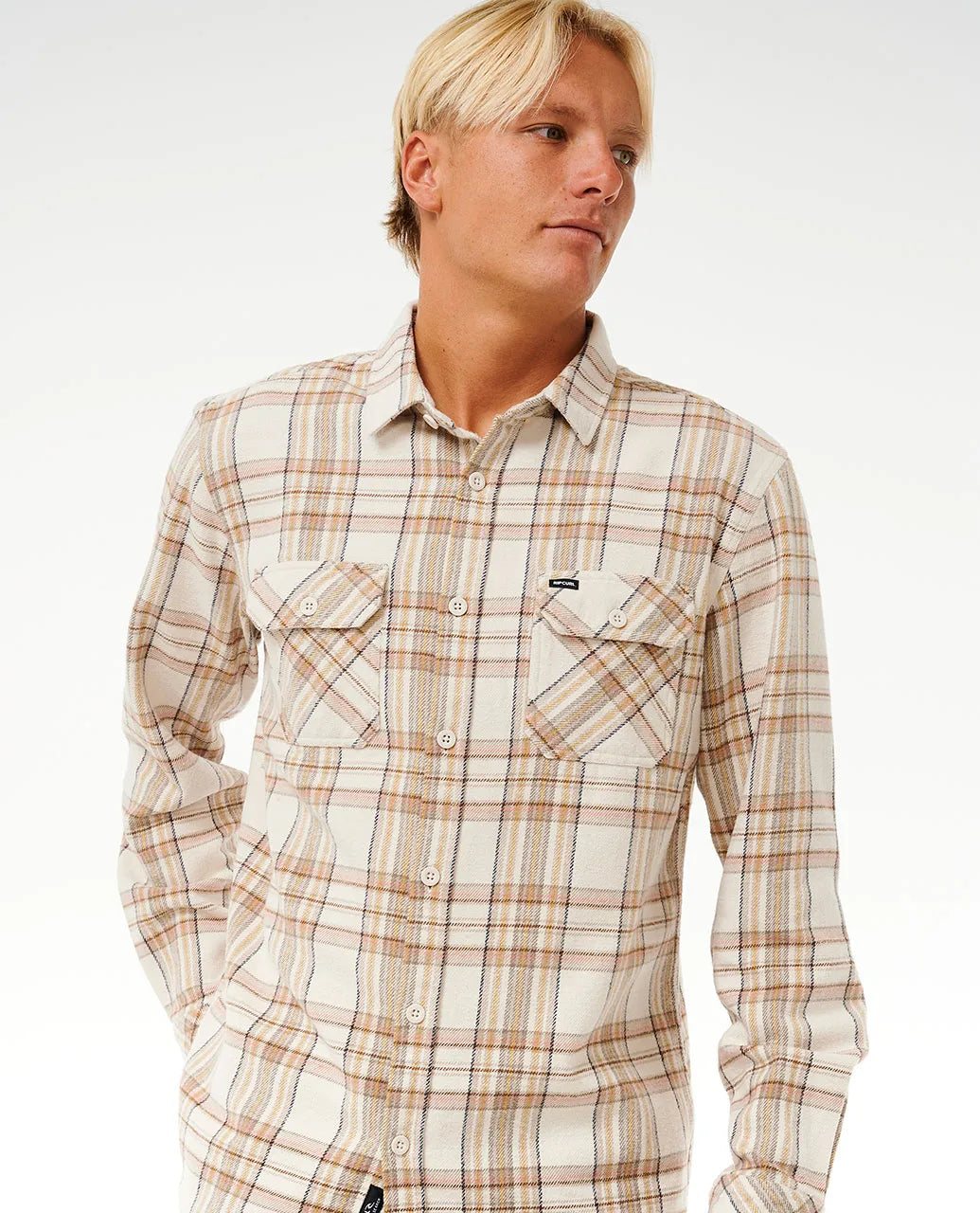 Rip Curl Griffin Flannel Long Sleeve Shirt Bone