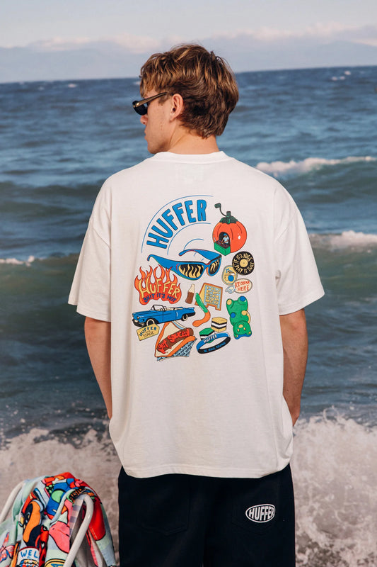 HUFFER Headliner Block Tee Chalk