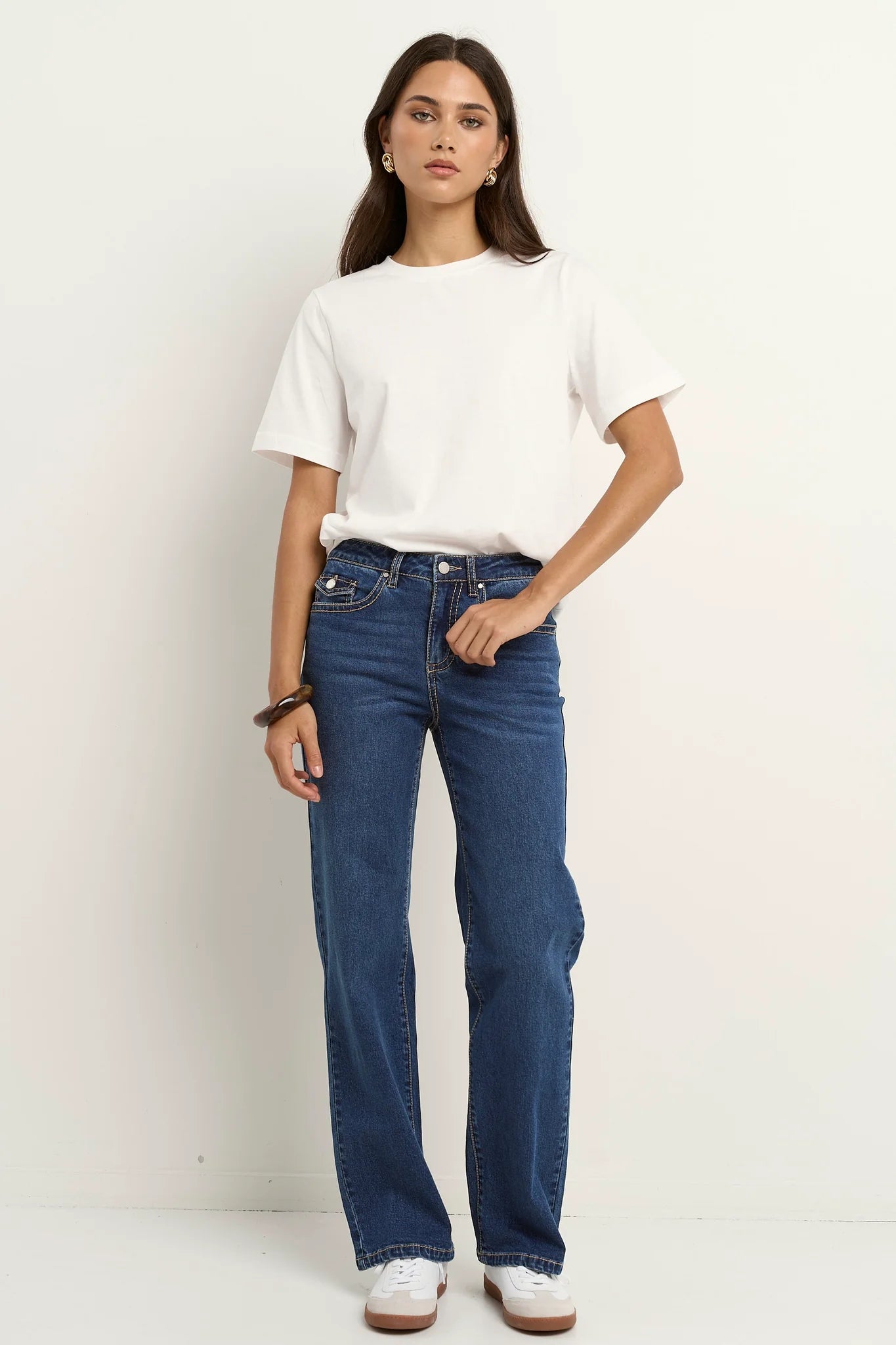 IVY+JACK Hudson Mid Rise Jean Mid Blue