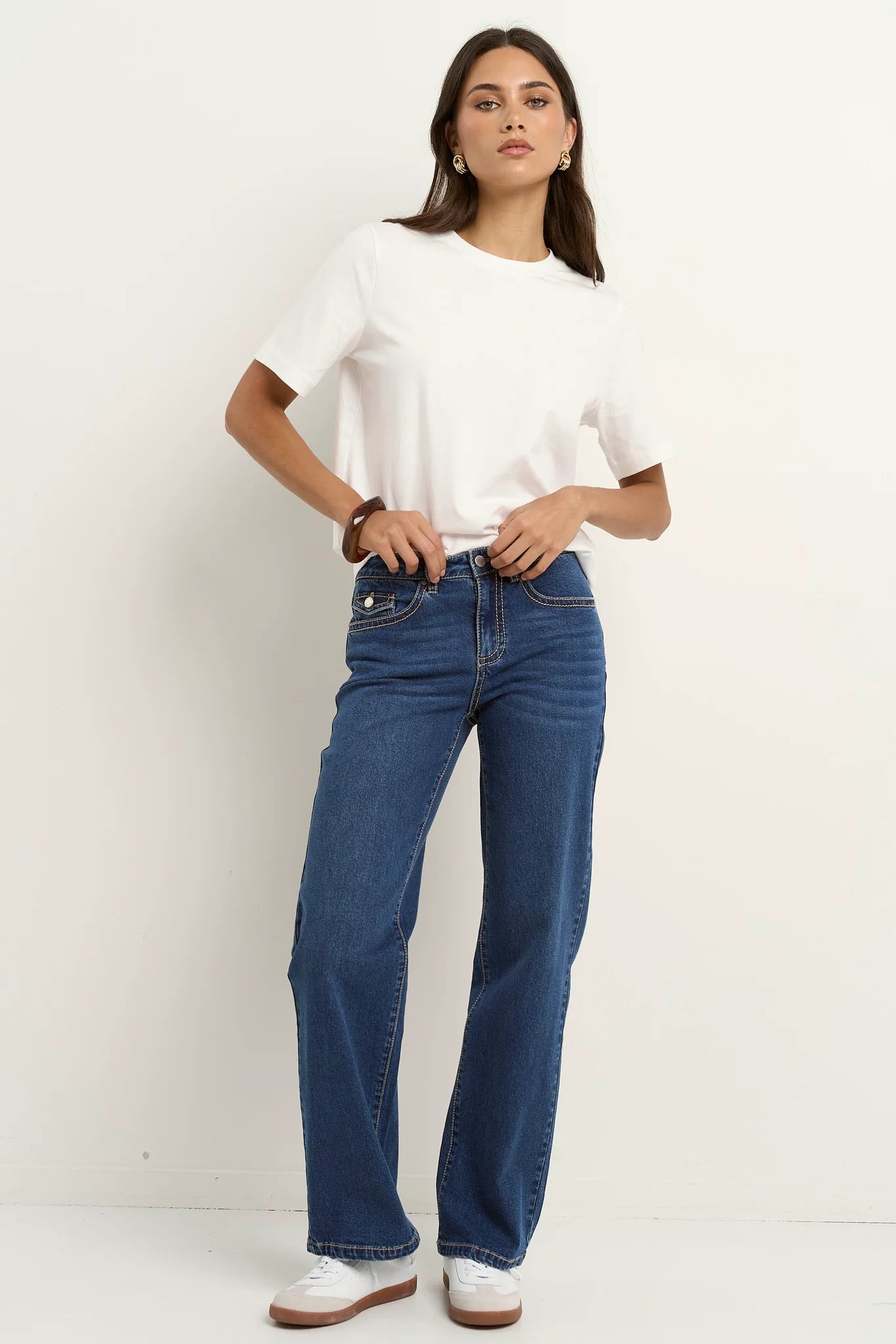 IVY+JACK Hudson Mid Rise Jean Mid Blue