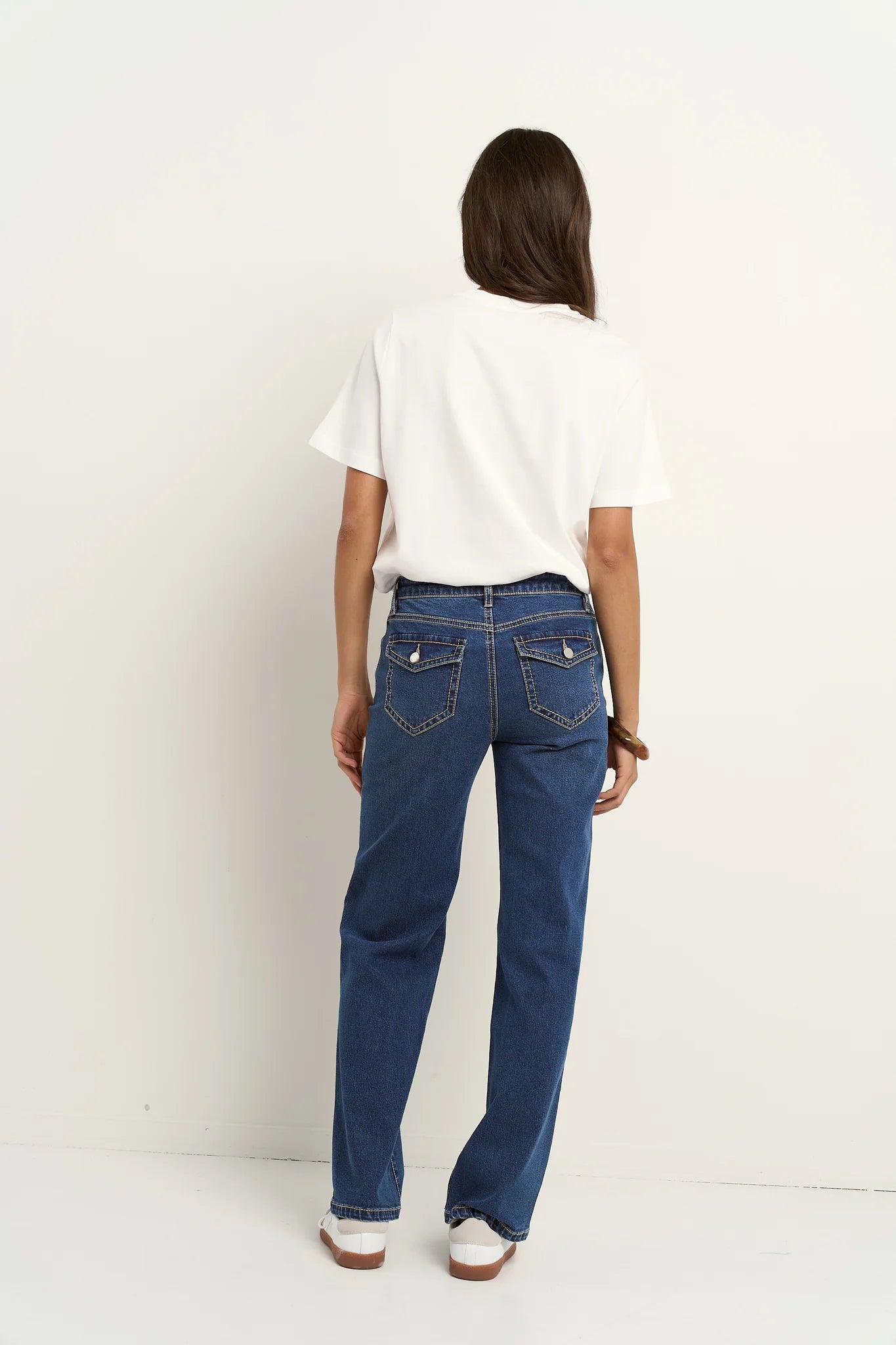IVY+JACK Hudson Mid Rise Jean Mid Blue