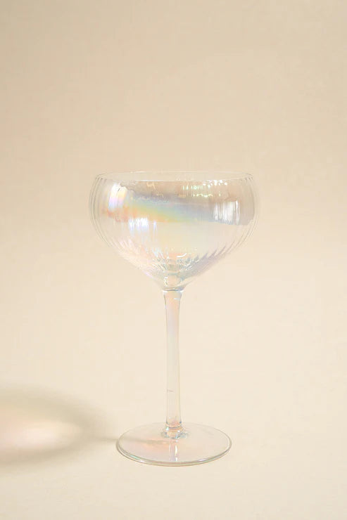 WILLOW+MAE Iridescent Ripple Wide Champagne Glass