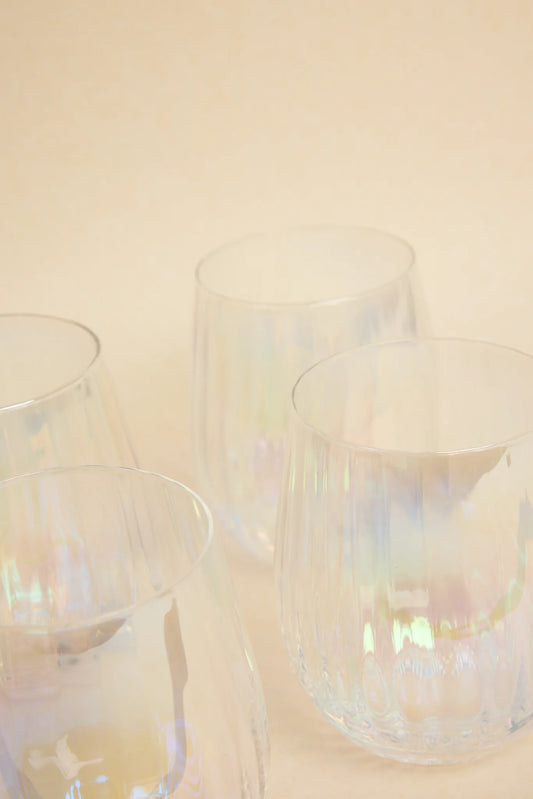 WILLOW+MAE iridescent Ripple Stemless Glass