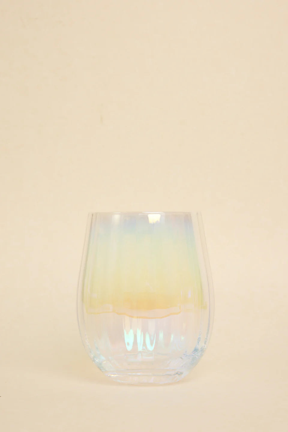 WILLOW+MAE Iridescent Ripple Stemless Wine Glass
