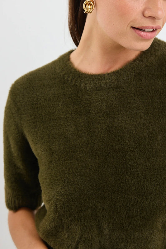 IVY + JACK Issue Fluffy Soft Knit Top Khaki