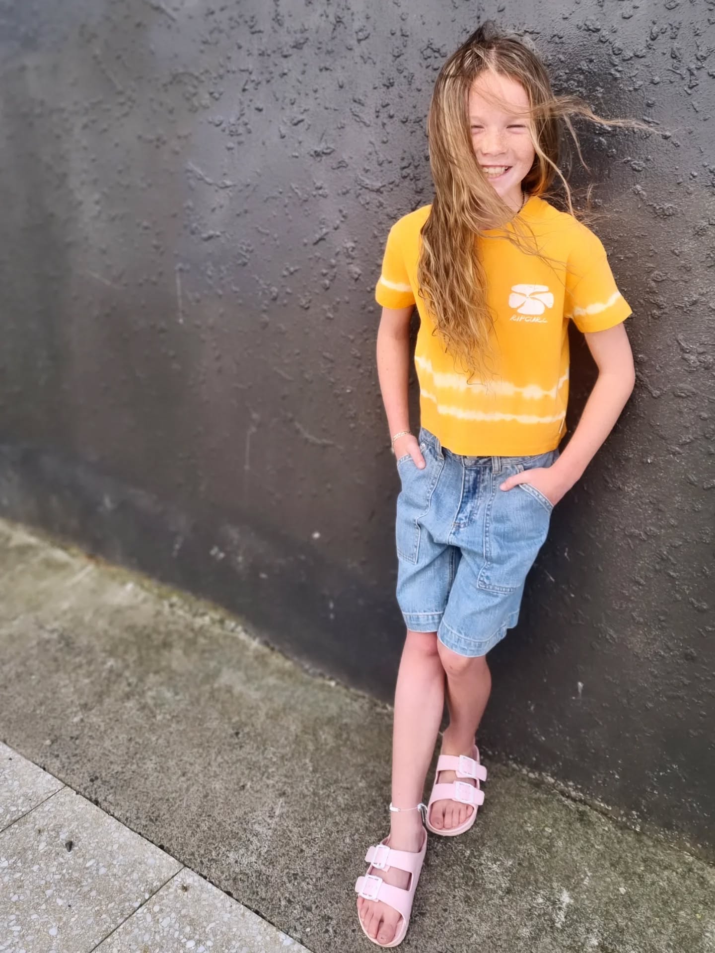 RIP CURL Ty Tie Dye Crop Tee Orange