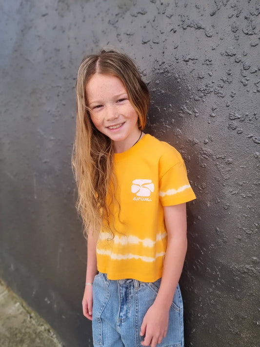 RIP CURL Ty Tie Dye Crop Tee Orange