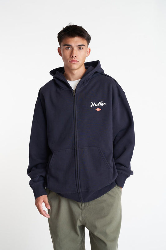 HUFFER Saturday Zip Thru Hood Navy