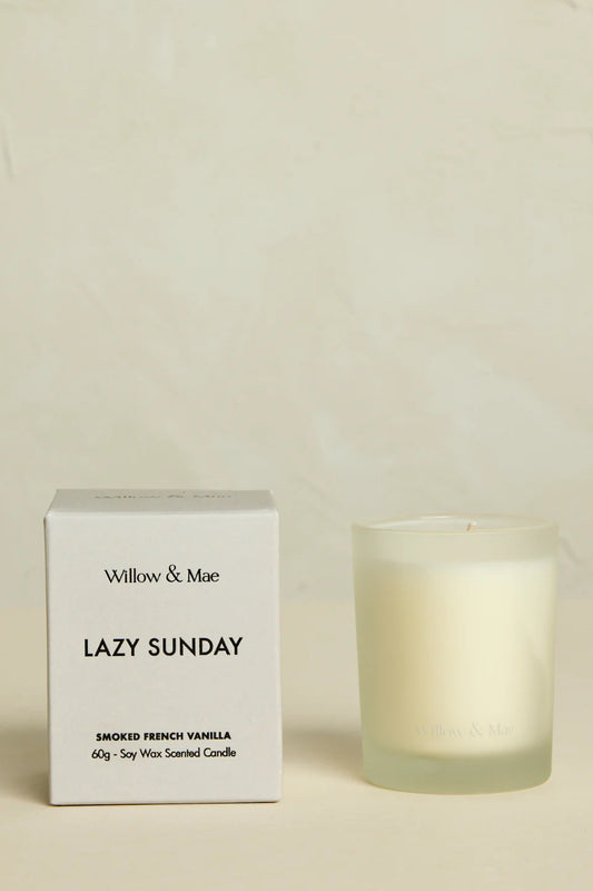 WILLOW+MAE Lazy Sunday Smoked French Vanilla 60g Soy Candle