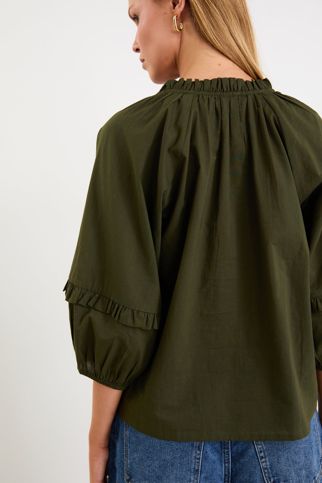 BY ROSA Luminary Voile Top Olive