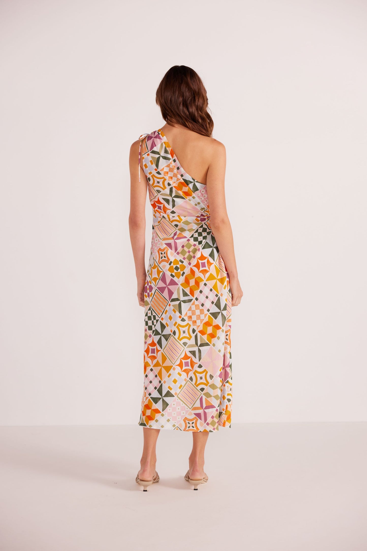 MINK PINK Louisa One Shoulder Midi Dress