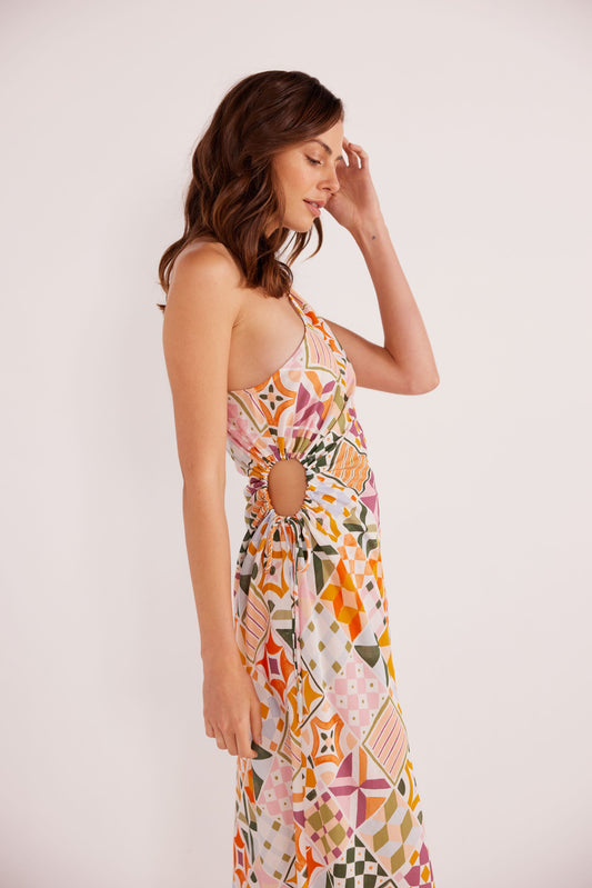 MINK PINK Louisa One Shoulder Midi Dress