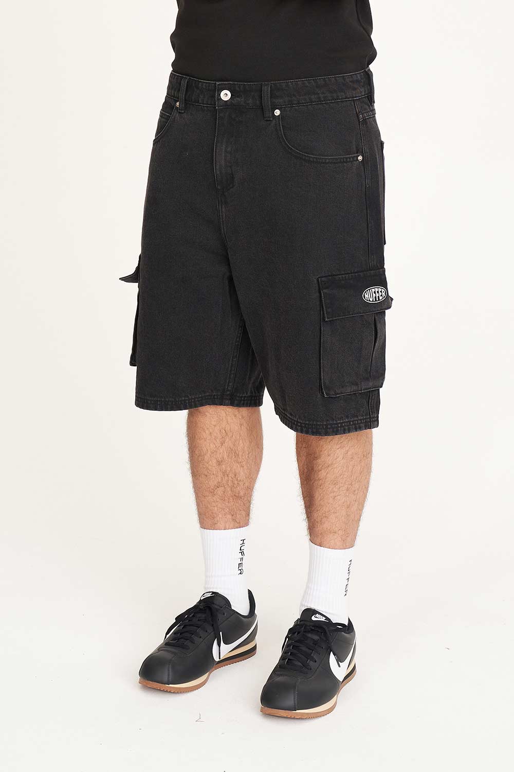 HUFFER Xtra Baggy Cargo Short Black Wash