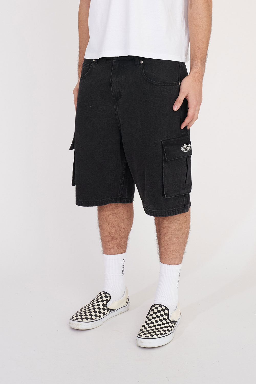 HUFFER Xtra Baggy Cargo Short Black Wash